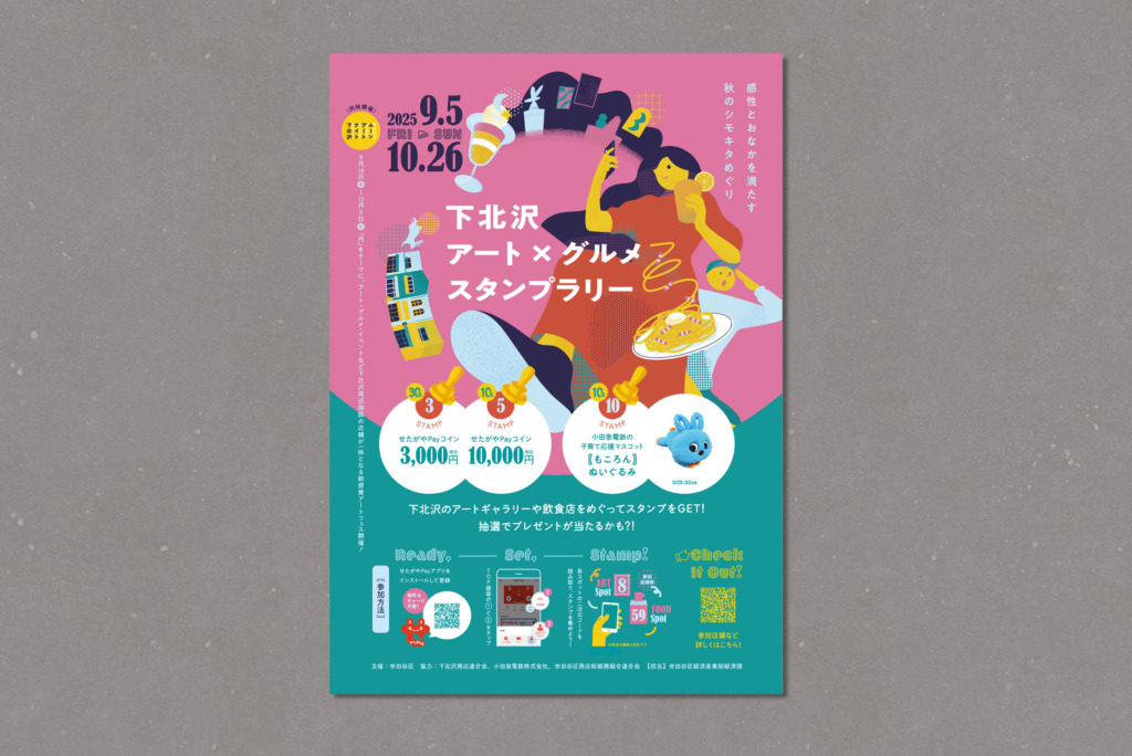 2025年 下北沢アート×グルメ スタンプラリー A2ポスター兼用A4フライヤー